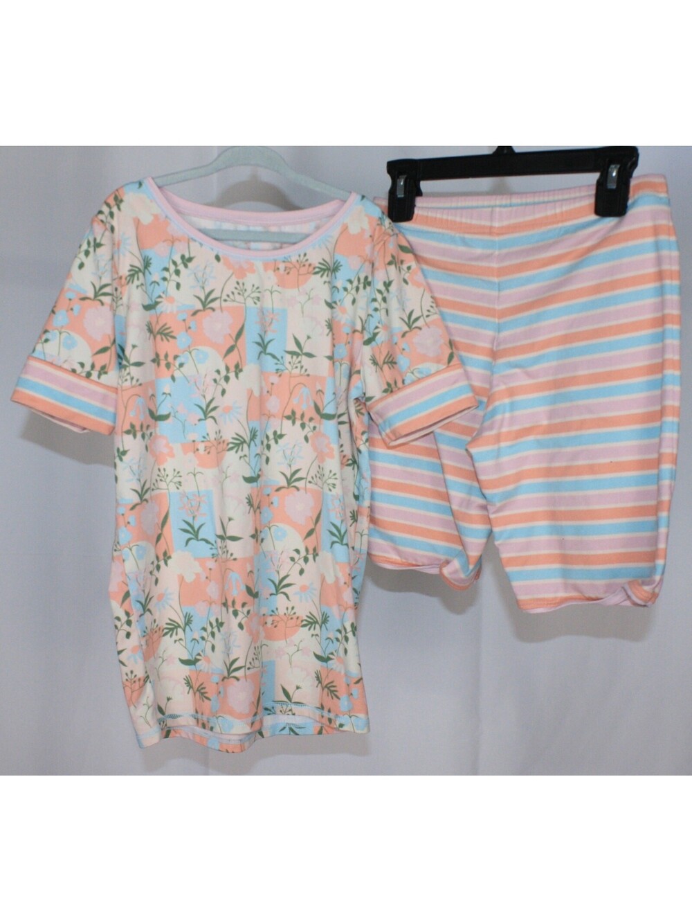 Matilda Jane Floral Pajama Set Girls Size 12 Stripe Shorts
